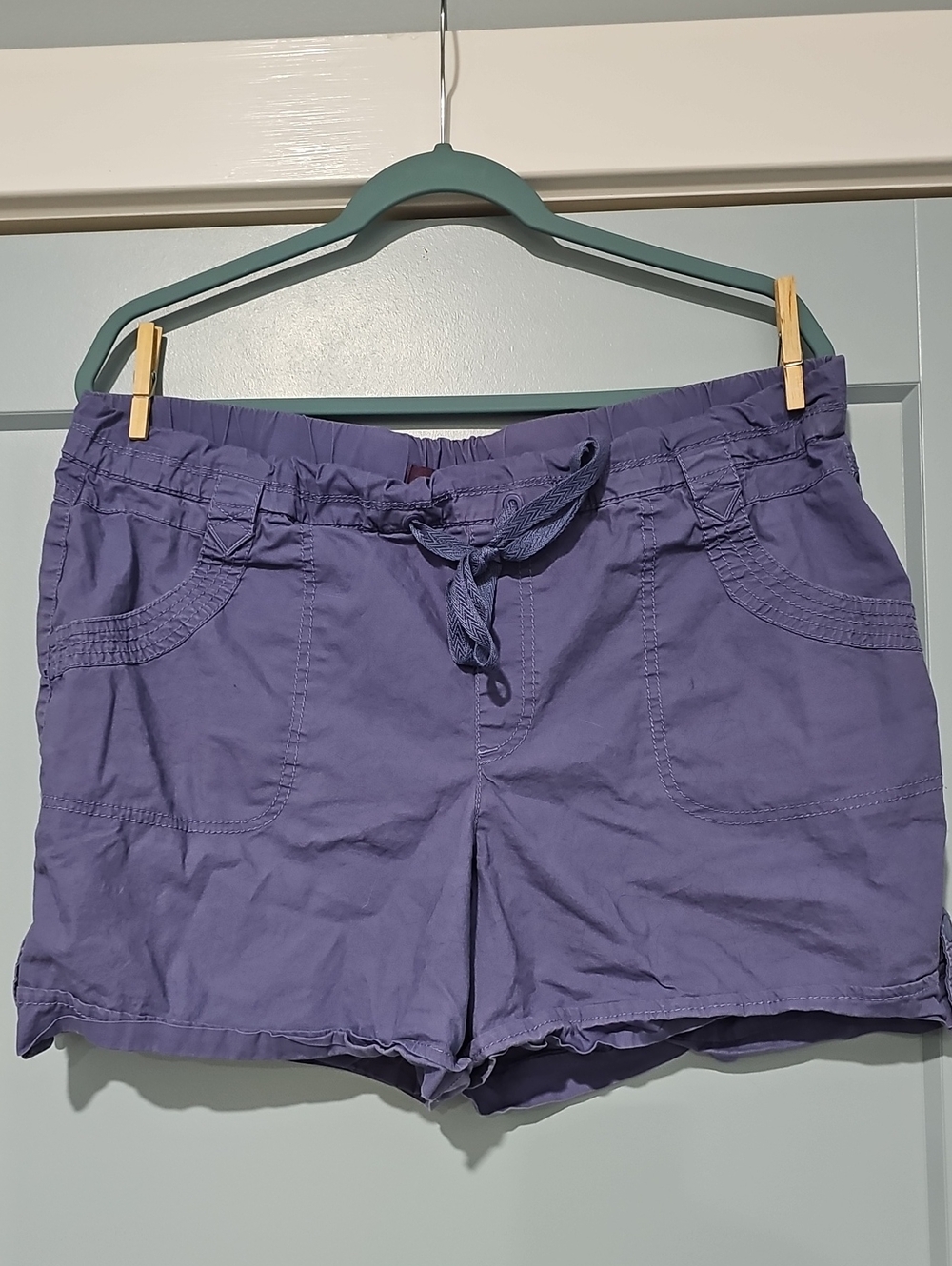 Gloria Vanderbilt Purple Drawstring Bermuda Shorts
